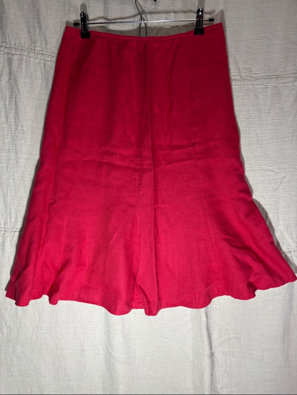 Chic Raspberry A-Line Women's Skirt Linen Blend cottagecore